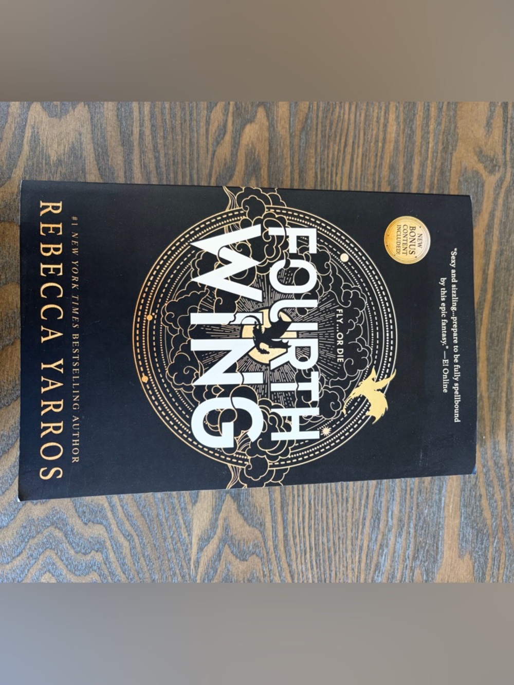 Fourth Wing Softcover Book — Black and Gold Cover